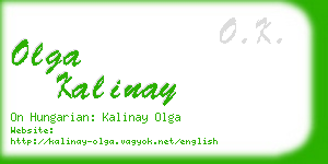 olga kalinay business card